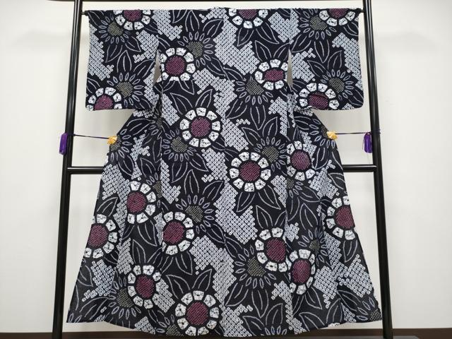 平和屋着物∴極上 夏物 浴衣 有松鳴海絞り 舞花文 綿 逸品 CYAA3646s5