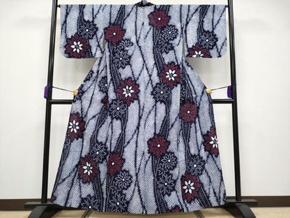 平和屋着物∴極上 夏物 浴衣 有松鳴海絞り 舞花文 綿 逸品 CYAA3648s5
