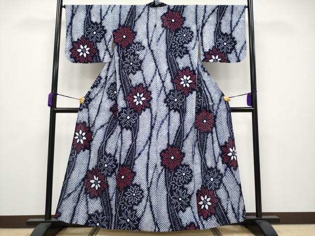 平和屋着物∴極上 夏物 浴衣 有松鳴海絞り 舞花文 綿 逸品 CYAA3648s5