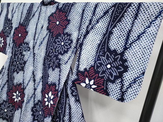 平和屋着物∴極上 夏物 浴衣 有松鳴海絞り 舞花文 綿 逸品 CYAA3648s5