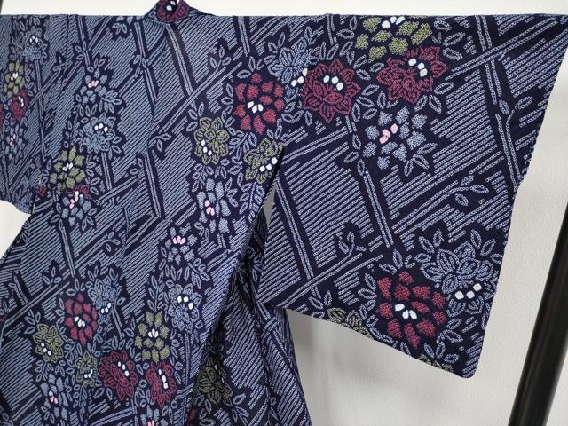 平和屋着物∴極上 夏物 浴衣 有松鳴海絞り 枝花文 綿 逸品 CYAA3650s5