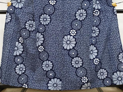 平和屋着物∴極上 夏物 浴衣 有松鳴海絞り 菊繋ぎ 綿 逸品 未使用 CYAA3651s5