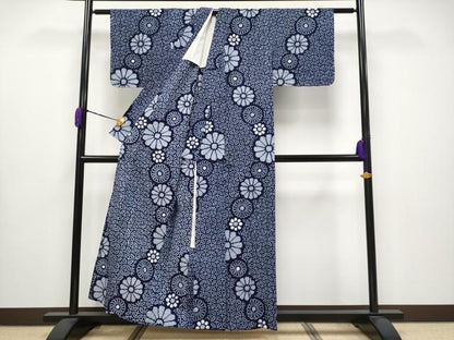 平和屋着物∴極上 夏物 浴衣 有松鳴海絞り 菊繋ぎ 綿 逸品 未使用 CYAA3651s5