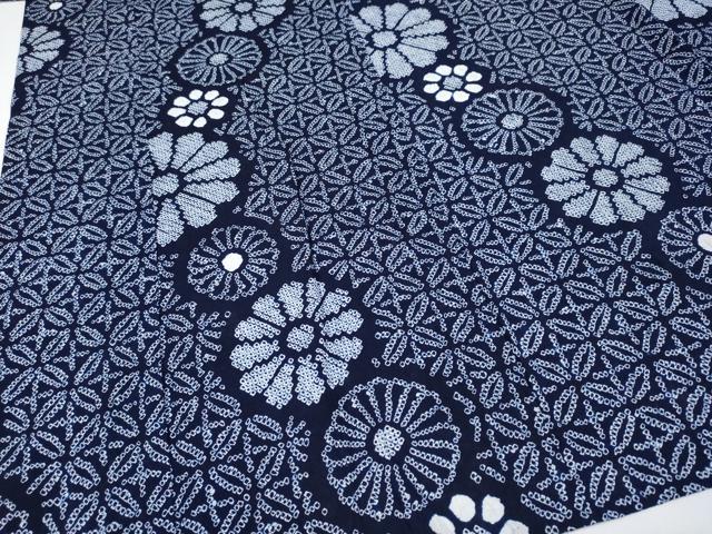 平和屋着物∴極上 夏物 浴衣 有松鳴海絞り 菊繋ぎ 綿 逸品 未使用 CYAA3651s5