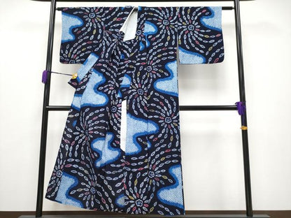 平和屋着物∴極上 夏物 浴衣 有松鳴海絞り 舞花文 綿 逸品 CYAA3657s5