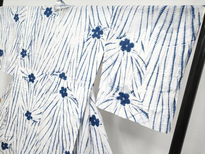 平和屋本店∴極上 夏物 浴衣 有松鳴海絞り 綿紅梅 舞花文 綿 逸品 未使用 CYAA3659s5