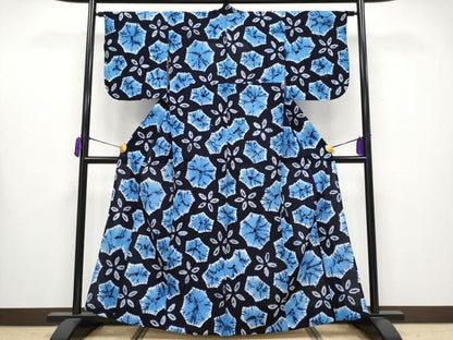 平和屋着物∴極上 夏物 浴衣 有松鳴海絞り 舞花文 綿 逸品 CYAA3662s5