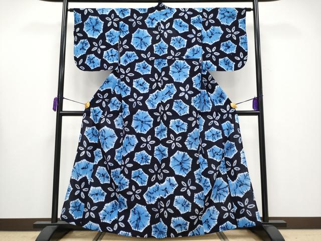 平和屋着物∴極上 夏物 浴衣 有松鳴海絞り 舞花文 綿 逸品 CYAA3662s5