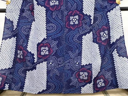 平和屋着物∴極上 夏物 浴衣 有松鳴海絞り 流水花文 綿 逸品 未使用 CYAA3664s5