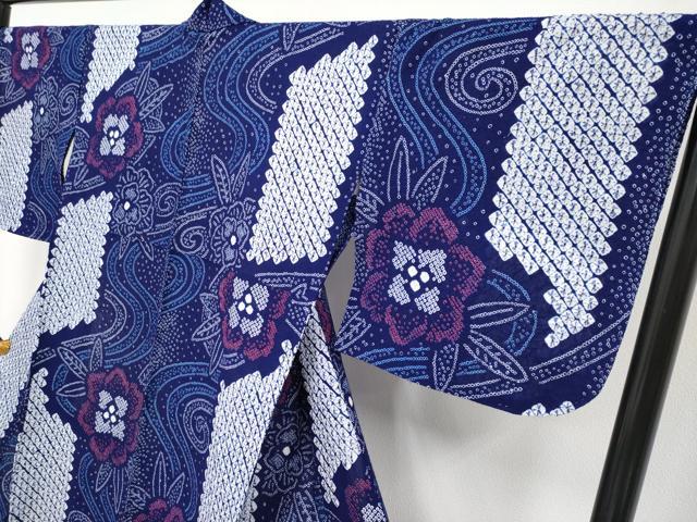 平和屋着物∴極上 夏物 浴衣 有松鳴海絞り 流水花文 綿 逸品 未使用 CYAA3664s5