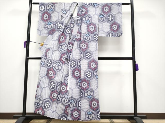 平和屋着物∴極上 夏物 浴衣 有松鳴海絞り 亀甲花文 綿 逸品 CYAA3667s5