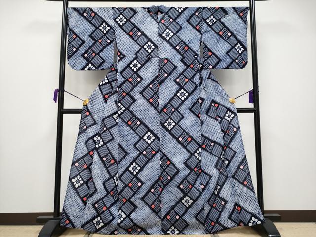 平和屋着物∴極上 夏物 浴衣 有松鳴海絞り 吉祥花文 綿 逸品 CYAA3670s5