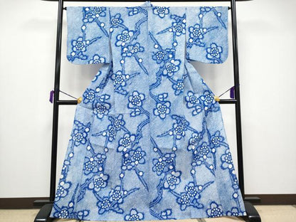 平和屋着物∴極上 夏物 浴衣 有松鳴海絞り 枝梅文 綿 逸品 CYAA3672s5