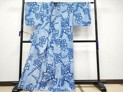 平和屋着物∴極上 夏物 浴衣 有松鳴海絞り 枝梅文 綿 逸品 CYAA3672s5
