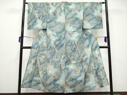 平和屋着物∴極上 夏物 浴衣 有松鳴海絞り 舞蝶文 綿 逸品 CYAA3673s5