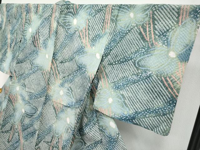 平和屋着物∴極上 夏物 浴衣 有松鳴海絞り 舞蝶文 綿 逸品 CYAA3673s5
