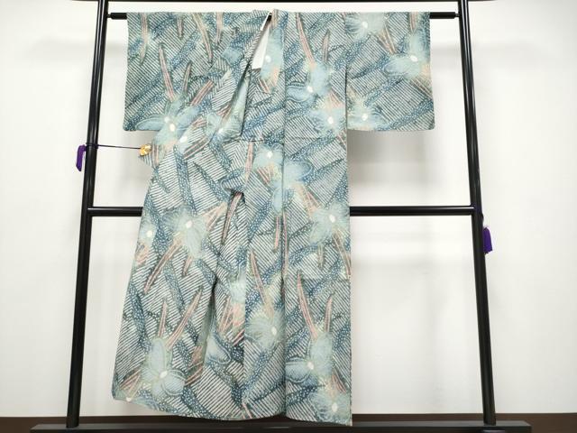 平和屋着物∴極上 夏物 浴衣 有松鳴海絞り 舞蝶文 綿 逸品 CYAA3673s5