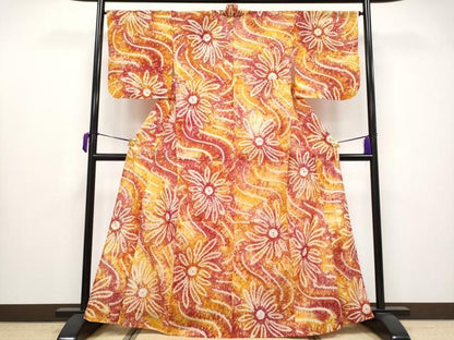 平和屋着物∴極上 夏物 浴衣 有松鳴海絞り 舞花文 綿 逸品 未使用 CYAA3674s5
