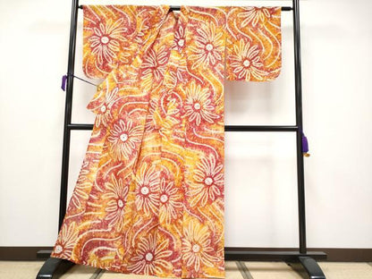 平和屋着物∴極上 夏物 浴衣 有松鳴海絞り 舞花文 綿 逸品 未使用 CYAA3674s5