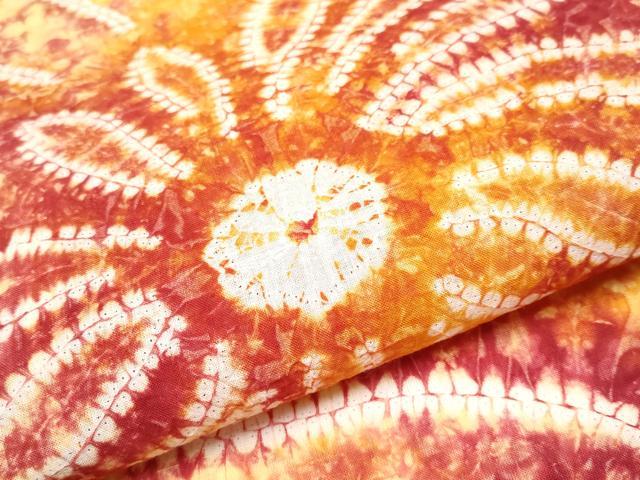 平和屋着物∴極上 夏物 浴衣 有松鳴海絞り 舞花文 綿 逸品 未使用 CYAA3674s5