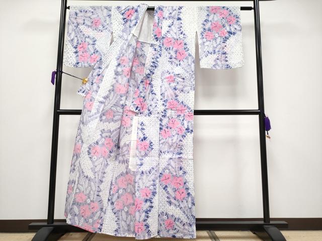 平和屋着物∴極上 夏物 浴衣 有松鳴海絞り 草花文 綿 逸品 CYAA3675s5