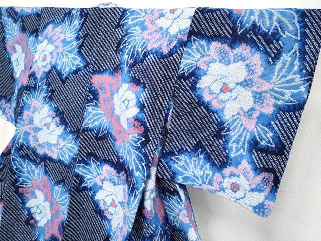 平和屋着物∴極上 夏物 浴衣 有松鳴海絞り 牡丹 綿 逸品 CYAA3677s5