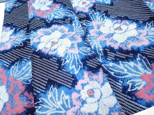 平和屋着物∴極上 夏物 浴衣 有松鳴海絞り 牡丹 綿 逸品 CYAA3677s5