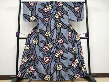 平和屋着物∴極上 夏物 浴衣 有松鳴海絞り 草花文 綿 逸品 CYAA3678s5