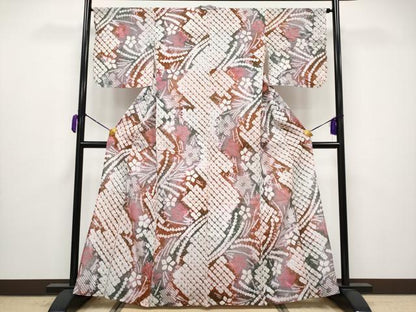 平和屋着物∴極上 夏物 浴衣 有松鳴海絞り 舞花文 綿 逸品 未使用 CYAA3679s5