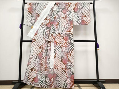 平和屋着物∴極上 夏物 浴衣 有松鳴海絞り 舞花文 綿 逸品 未使用 CYAA3679s5