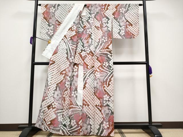平和屋着物∴極上 夏物 浴衣 有松鳴海絞り 舞花文 綿 逸品 未使用 CYAA3679s5
