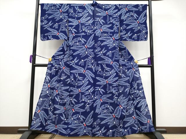 平和屋着物∴極上 夏物 浴衣 有松鳴海絞り トンボ 綿 逸品 CYAA3681s5