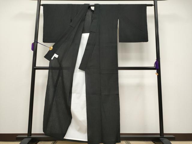 平和屋着物＊極上 夏物 色無地 黒地 やまと誂製 綿×麻 逸品 CYAA3687s5
