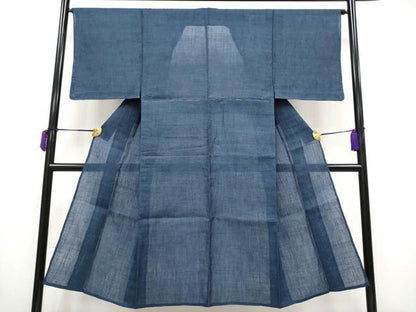 平和屋着物＊極上 夏物 男性 本場小千谷ちぢみ 色無地 藍鉄色地 麻 逸品 未使用 CYAA3688s5