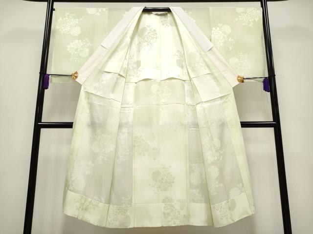 平和屋着物●上質な長襦袢 無双仕立て 雪輪枝花地紋 暈し染め 逸品 未使用 CYAA3696s5