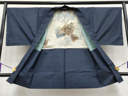 平和屋着物●極上 男性 本場大島紬 アンサンブル 吉祥文 証紙付き 逸品 未使用 CYAA3707s5