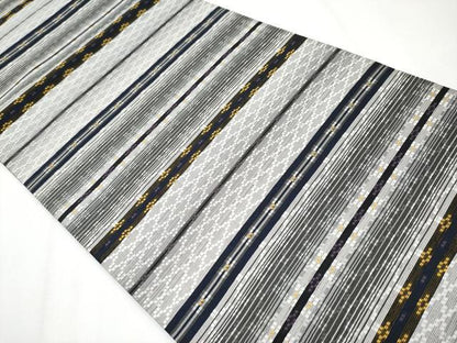 平和屋着物●極上 全通柄袋帯 花織 横段文 逸品 CYAA3724s5