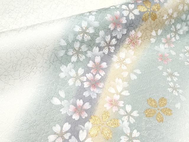 平和屋着物●極上 世界的友禅作家 千地泰弘 太鼓柄袋帯 舞桜文 金彩 逸品 CYAA3772s5