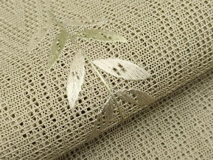平和屋着物＊極上 夏物 八寸名古屋帯 羅 総刺繍 枝垂れ柳 利休茶色地 逸品 未使用 CYAA3780s5