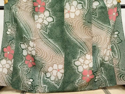 平和屋着物∴極上 夏物 浴衣 有松鳴海絞り 流水枝花文 綿 逸品 CYAA3790s5