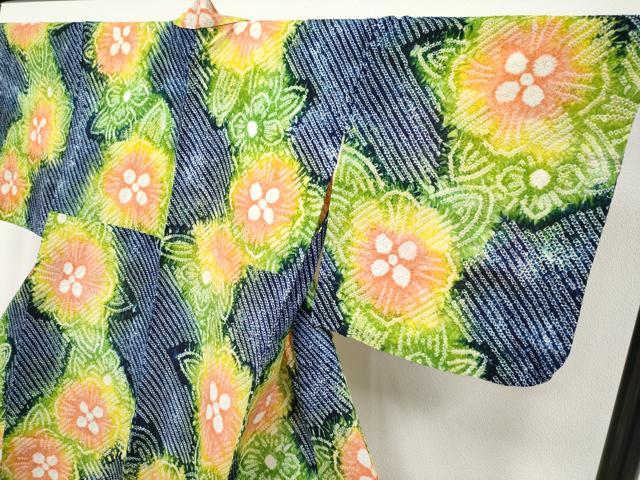 平和屋着物∴極上 夏物 浴衣 有松鳴海絞り 舞花文 綿 逸品 未使用 CYAA3791s5