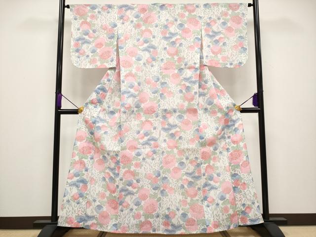 平和屋本店＊極上 夏物 本場小千谷ちぢみ 枝花文 麻 逸品 CYAA3796s5