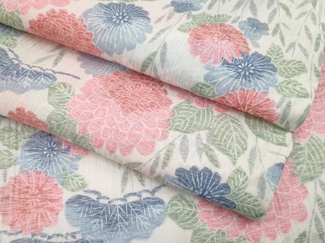 平和屋本店＊極上 夏物 本場小千谷ちぢみ 枝花文 麻 逸品 CYAA3796s5