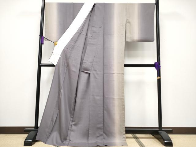 平和屋着物＊極上 夏物 田庭紬 訪問着 虹のときめき 鳩羽鼠色地 反端付き 逸品 CYAA3800s5