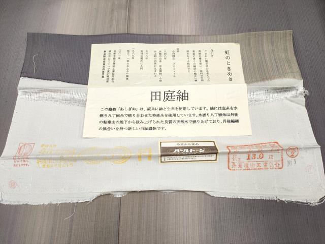 平和屋着物＊極上 夏物 田庭紬 訪問着 虹のときめき 鳩羽鼠色地 反端付き 逸品 CYAA3800s5