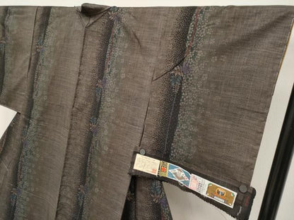 平和屋着物●極上 本場大島紬 9マルキ 泥染め 枝葉文 興紬商店謹製 やまと誂製 証紙付き 逸品 未使用 CYAA3804s5