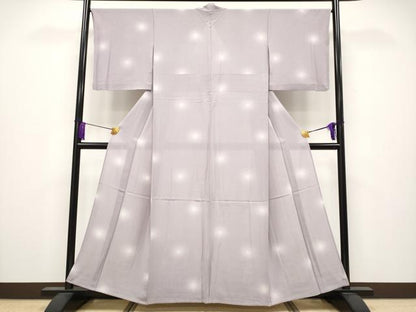平和屋着物■極上　夏物　小紋　蛍暈し　絽縮緬　白藤色　逸品　CYAA3828s5