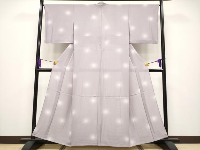 平和屋着物■極上　夏物　小紋　蛍暈し　絽縮緬　白藤色　逸品　CYAA3828s5