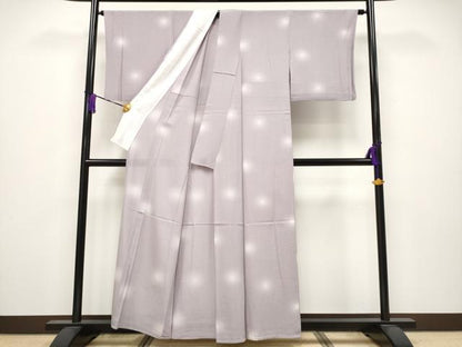 平和屋着物■極上　夏物　小紋　蛍暈し　絽縮緬　白藤色　逸品　CYAA3828s5