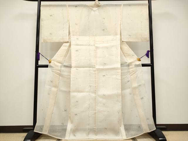 平和屋着物＊極上 夏物 絹芭蕉 蟹 カニ 薄香色地 逸品 CYAA3830s5